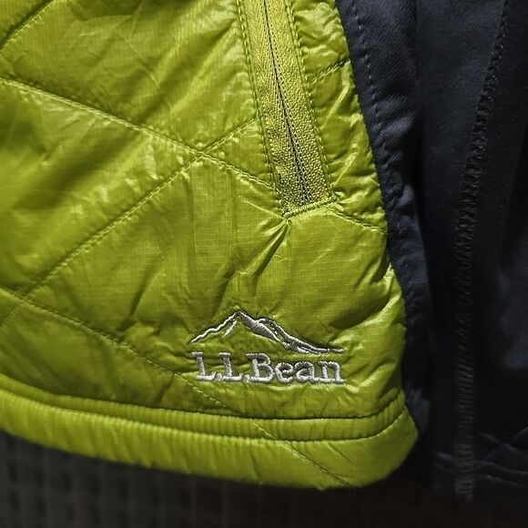 LLBean Primaloft Windbreaker Running Jacket XL Zip Insulated Quilted Sport Green - Picture 3 of 14